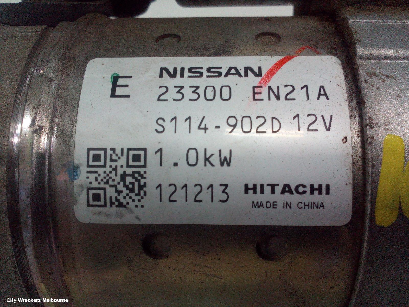 NISSAN PULSAR STARTER, PETROL, 1.8, MRA8DE, B17/C12, 12/2012 - 12/2017