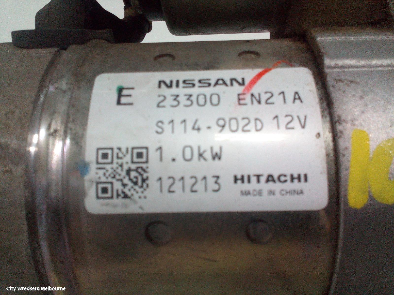NISSAN PULSAR STARTER, PETROL, 1.8, MRA8DE, B17/C12, 12/2012 - 12/2017