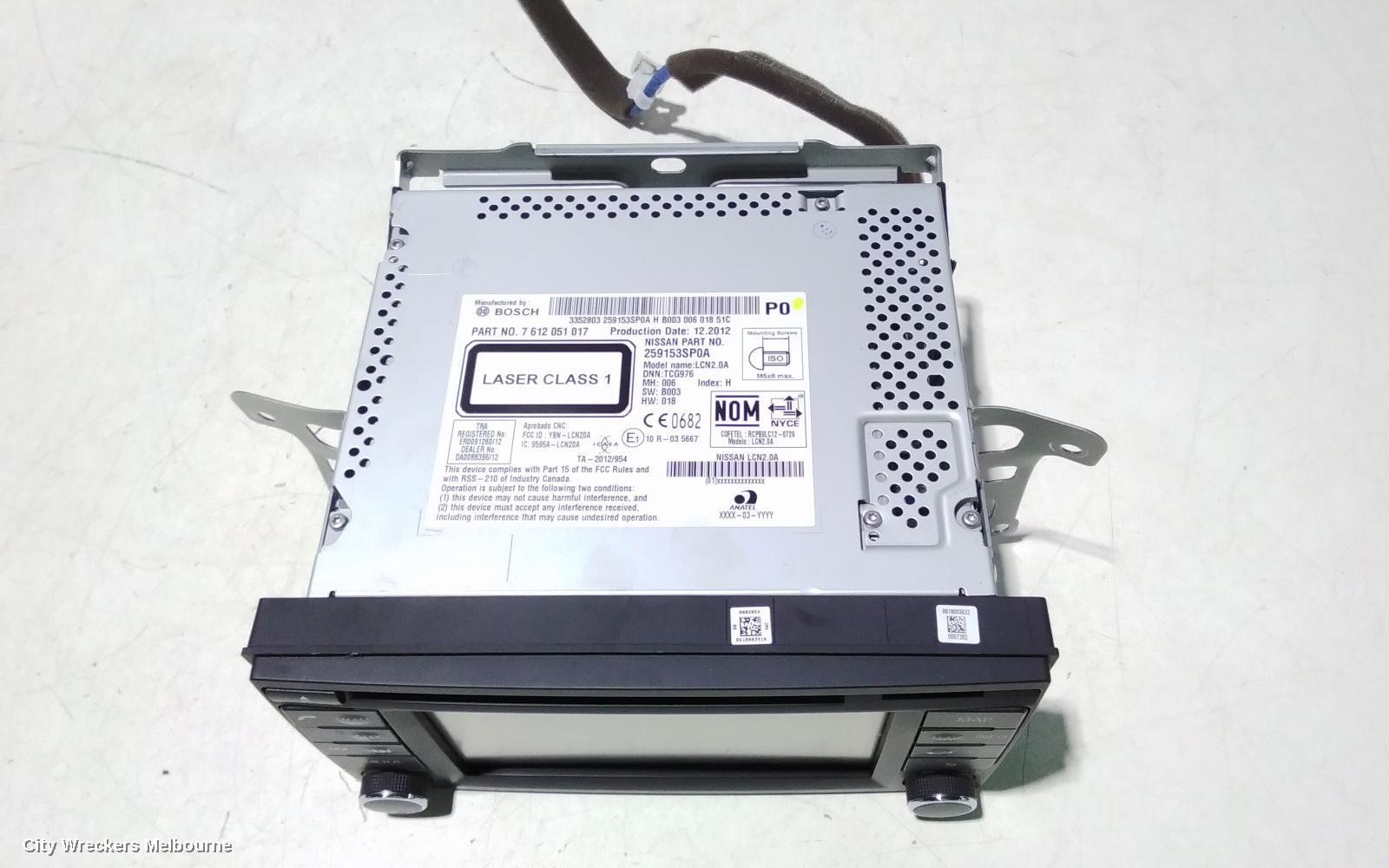 NISSAN PULSAR RADIO/CD/DVD/SAT/TV, SAT NAV, B17, 12/2012 - 12/2017