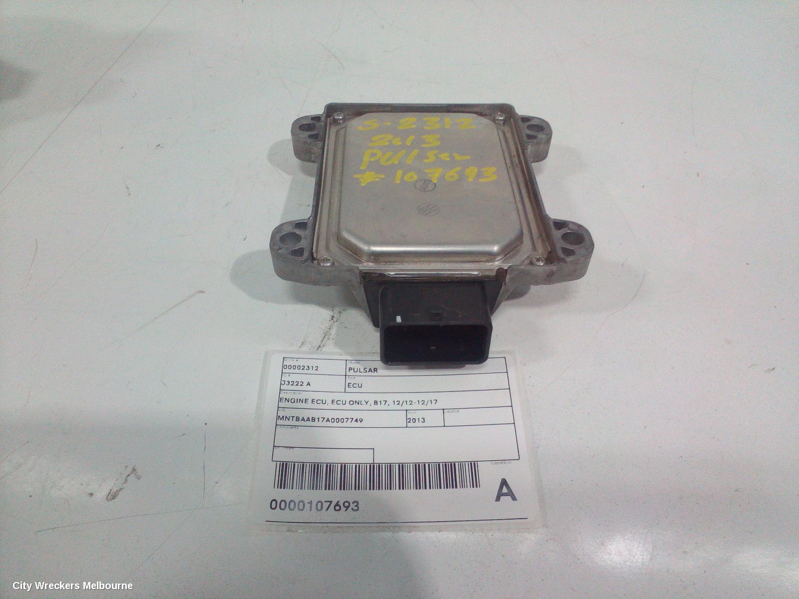NISSAN PULSAR ECU, ENGINE ECU, ECU ONLY, B17, 12/2012 - 12/2017