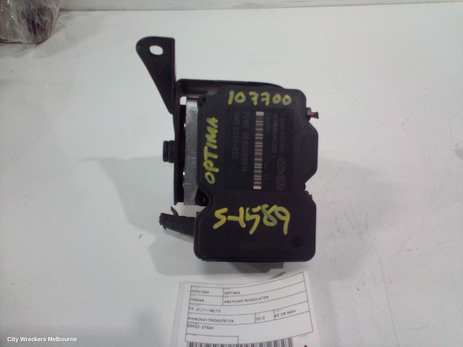 KIA OPTIMA ABS PUMP/MODULATOR, TF, 01/2011 - 08/2013