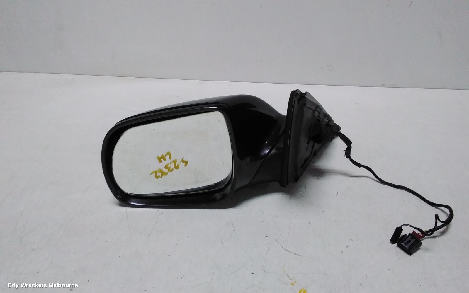 AUDI Q5 LEFT DOOR MIRROR, 8R, MANUAL FOLD, NON LANE CHANGE ASSIST TYPE (6XC/7Y0 1PLUG, 7 WIRE), 03/2009 - 11/2014