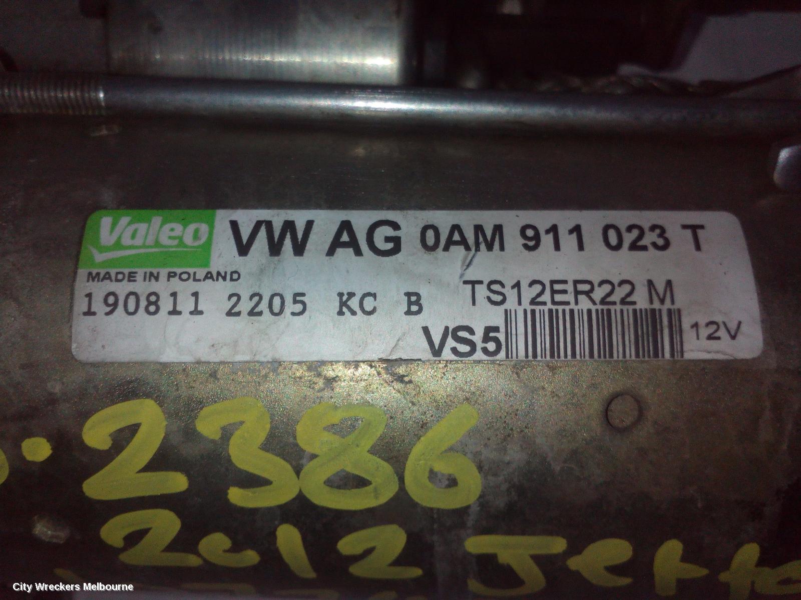 VOLKSWAGEN JETTA STARTER, PETROL, 1.4, CAVD/CTHD CODE, AUTO T/M, VALEO, 1B, 02/2011 - 12/2017