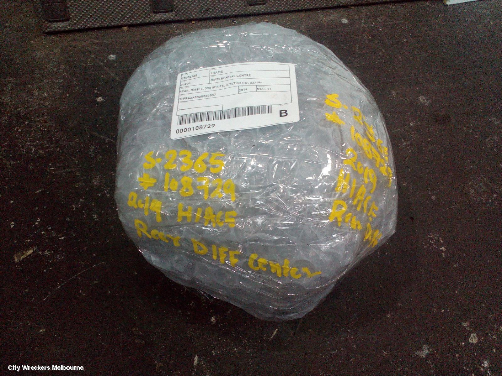 TOYOTA HIACE DIFFERENTIAL CENTRE, REAR, DIESEL, 300 SERIES, 3.727 RATIO, 02/2019 ONWARDS