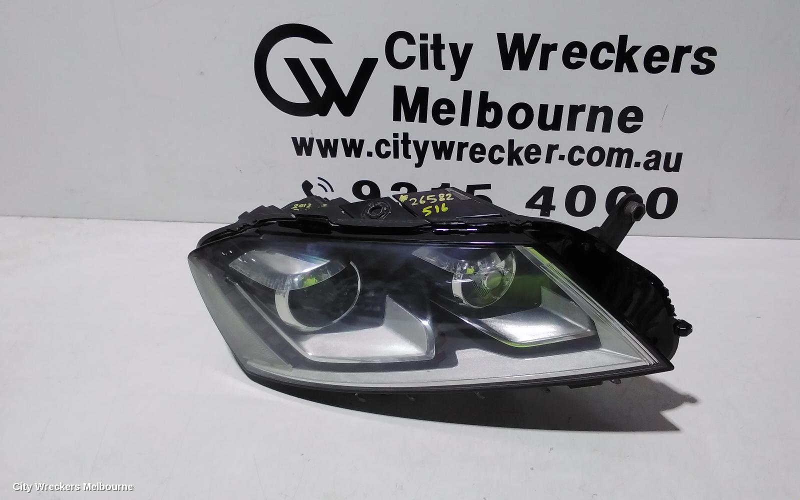 VOLKSWAGEN PASSAT RIGHT HEADLAMP, 3CC, SEDAN, XENON TYPE. 03/2012 - 12/2016