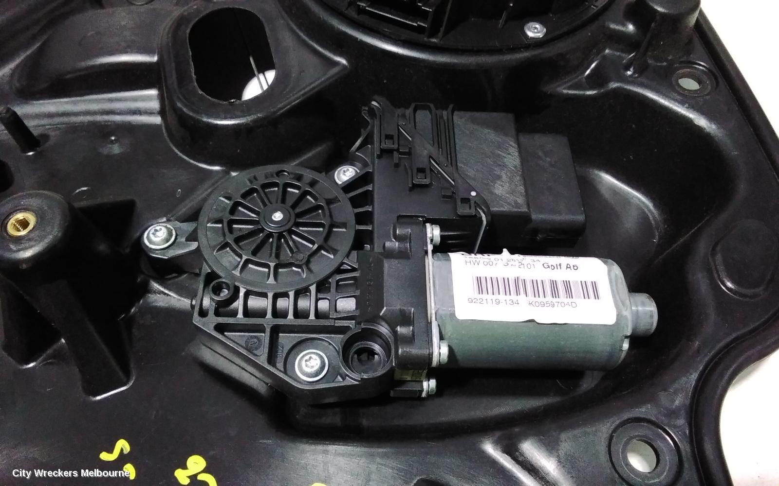 VOLKSWAGEN GOLF RIGHT REAR WND REG/MOTOR, GEN 6, HATCH, 10/2008 - 03/2013