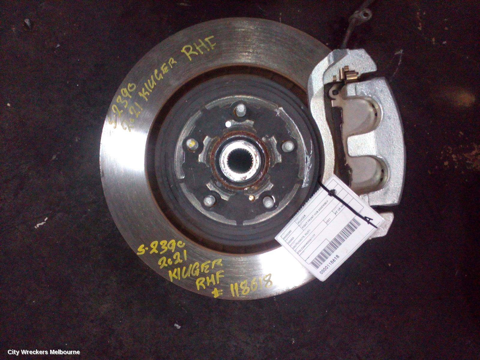 TOYOTA KLUGER RIGHT FRONT HUB ASSEMBLY, GSU70/GSU75, 03/2021 ONWARDS