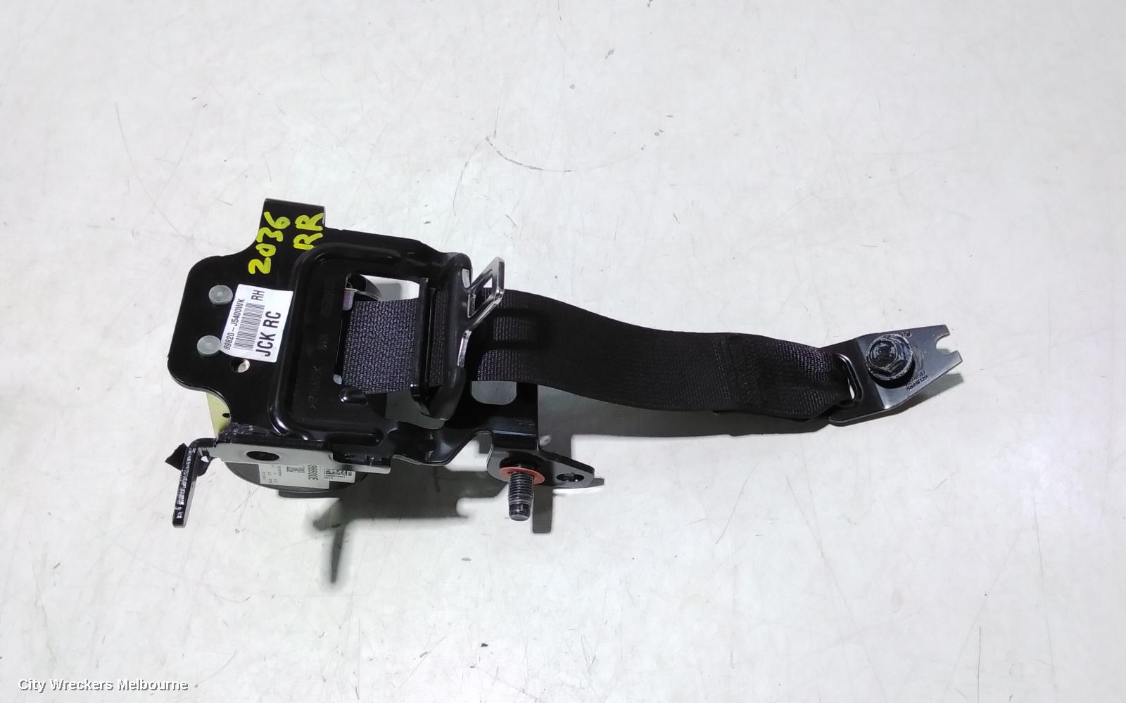 KIA STINGER SEATBELT/STALK, RH REAR, SEAT BELT ONLY, CK, 06/2017 - 04/2023