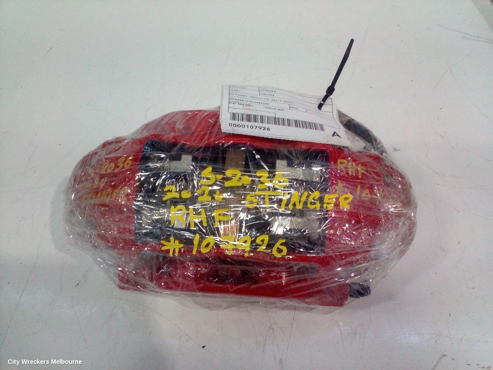 KIA STINGER CALIPER, RH FRONT, 350MM, CK, 06/2017 - 04/2023
