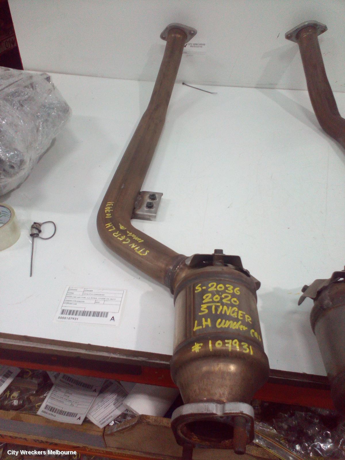 KIA STINGER CATALYTIC CONVERTER, UNDER CAR-CAT TYPE, 3.3, PETROL, LH SIDE, CK, 06/2017 - 04/2023
