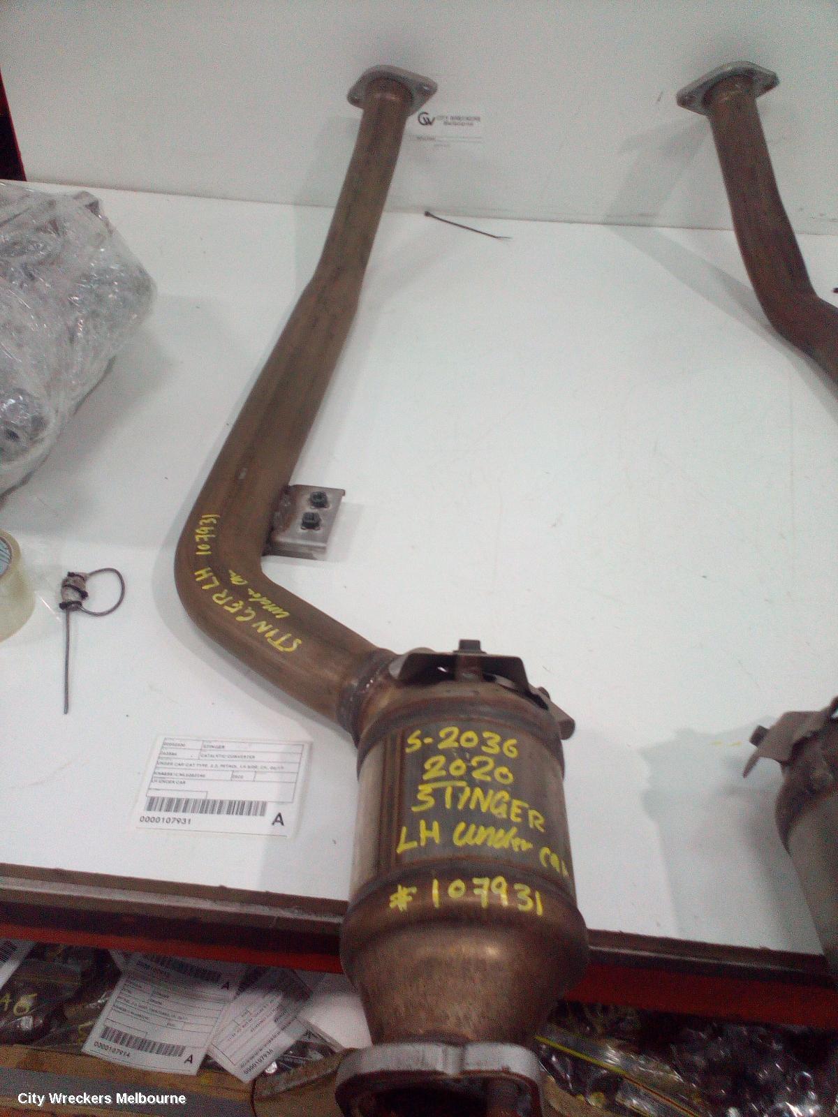 KIA STINGER CATALYTIC CONVERTER, UNDER CAR-CAT TYPE, 3.3, PETROL, LH SIDE, CK, 06/2017 - 04/2023