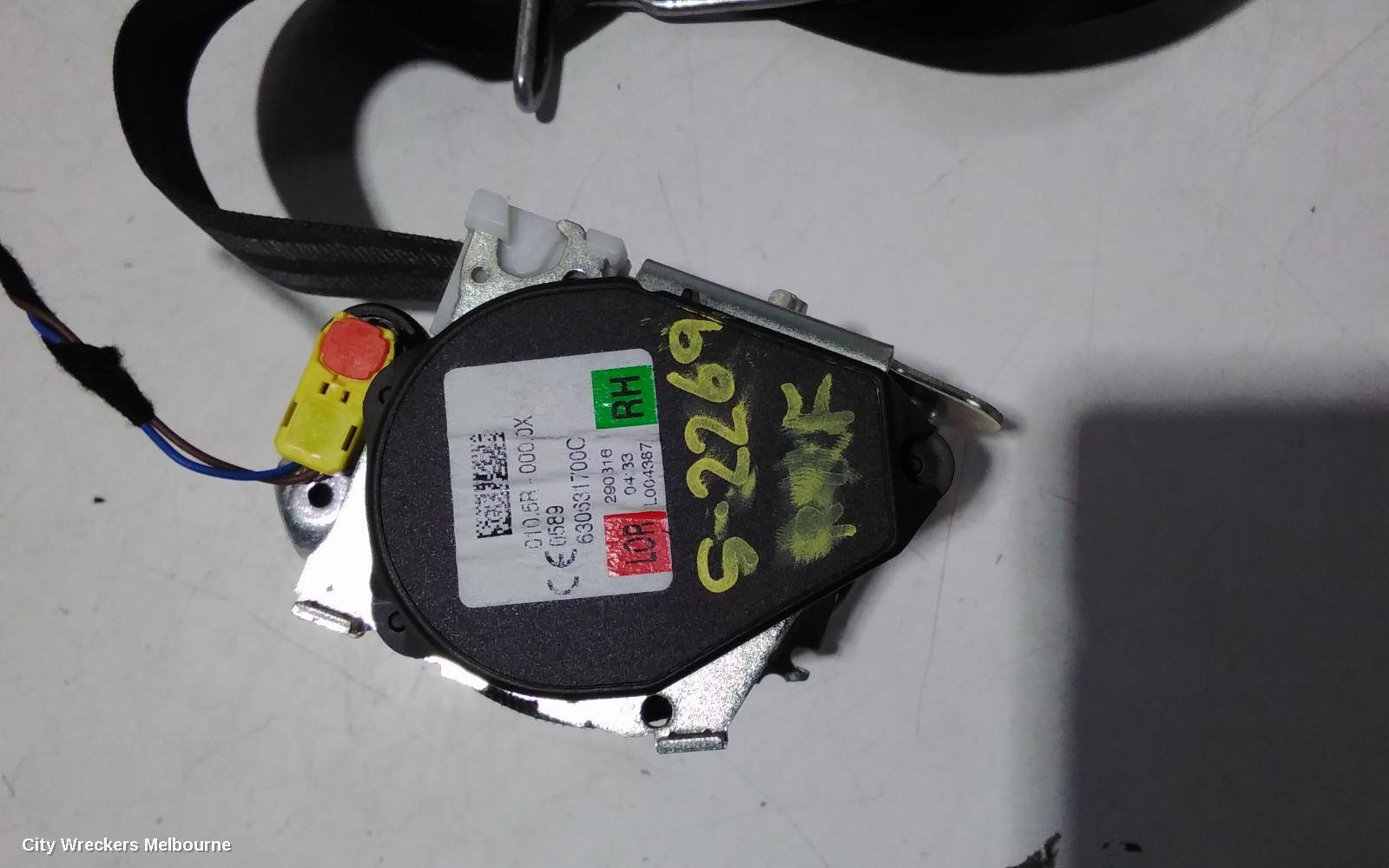 VOLKSWAGEN PASSAT SEATBELT/STALK, B8/MK7, RH FRONT, SEAT BELT ONLY, WAGON, 06/2015 ONWARDS