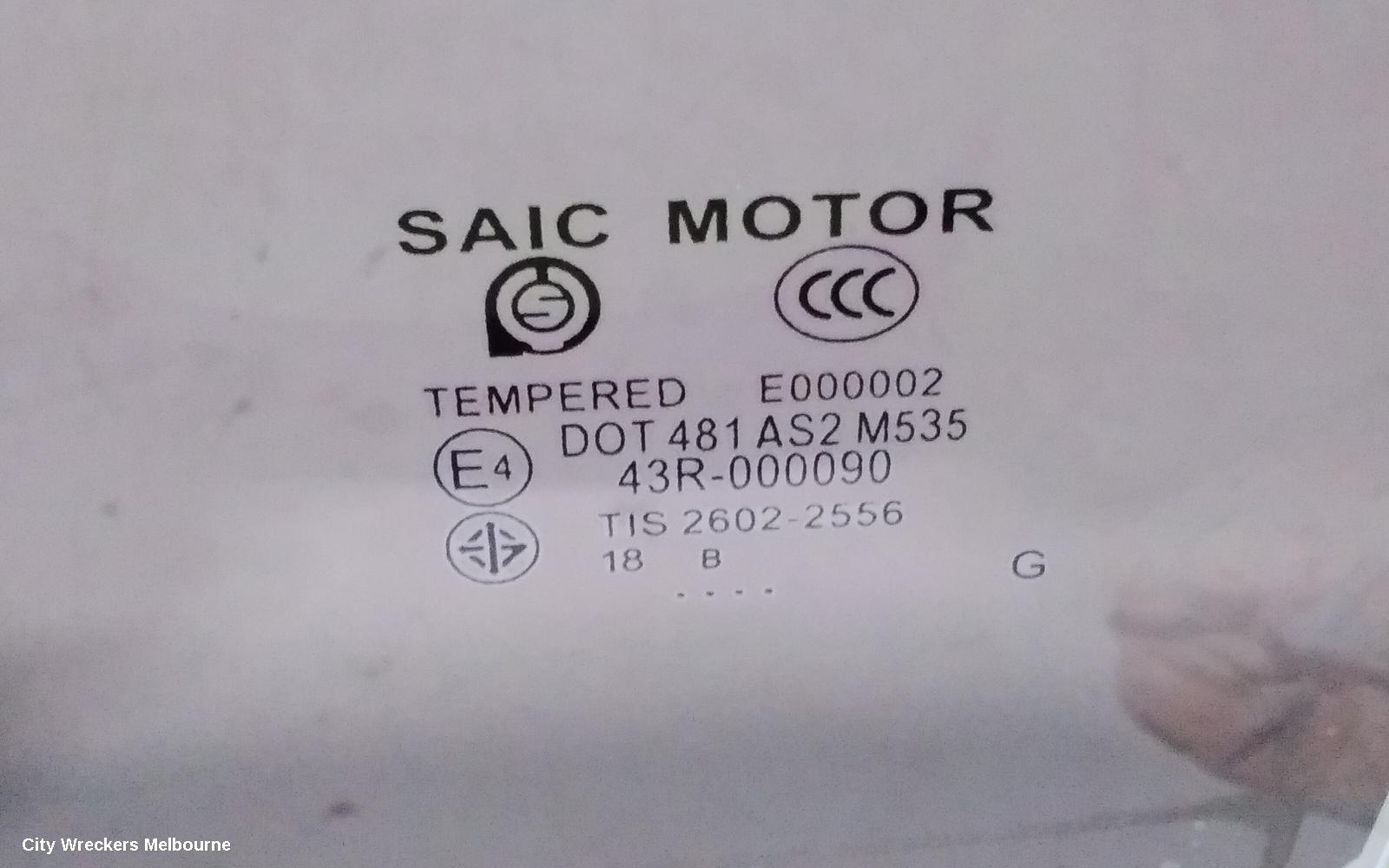 MG GS LEFT FRONT DOOR WINDOW, SAS2, 09/2016 - 08/2019