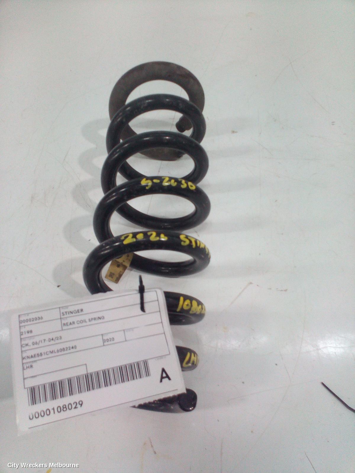 KIA STINGER REAR COIL SPRING, CK, LH SIDE, 06/2017 - 04/2023