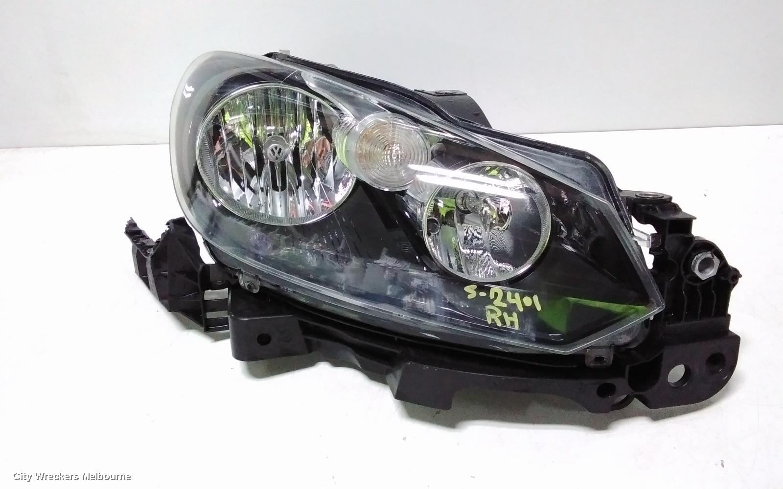 VOLKSWAGEN GOLF RIGHT HEADLAMP, GEN 6, CABRIO, HALOGEN TYPE, 07/2011 - 01/2016