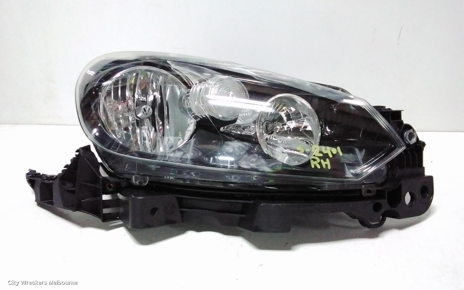 VOLKSWAGEN GOLF RIGHT HEADLAMP, GEN 6, CABRIO, HALOGEN TYPE, 07/2011 - 01/2016