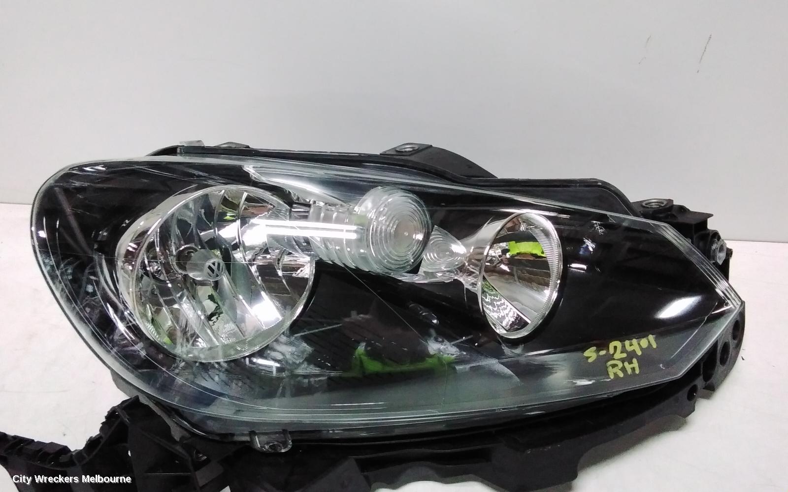 VOLKSWAGEN GOLF RIGHT HEADLAMP, GEN 6, CABRIO, HALOGEN TYPE, 07/2011 - 01/2016