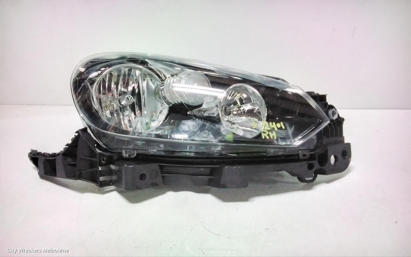 VOLKSWAGEN GOLF RIGHT HEADLAMP, GEN 6, CABRIO, HALOGEN TYPE, 07/2011 - 01/2016
