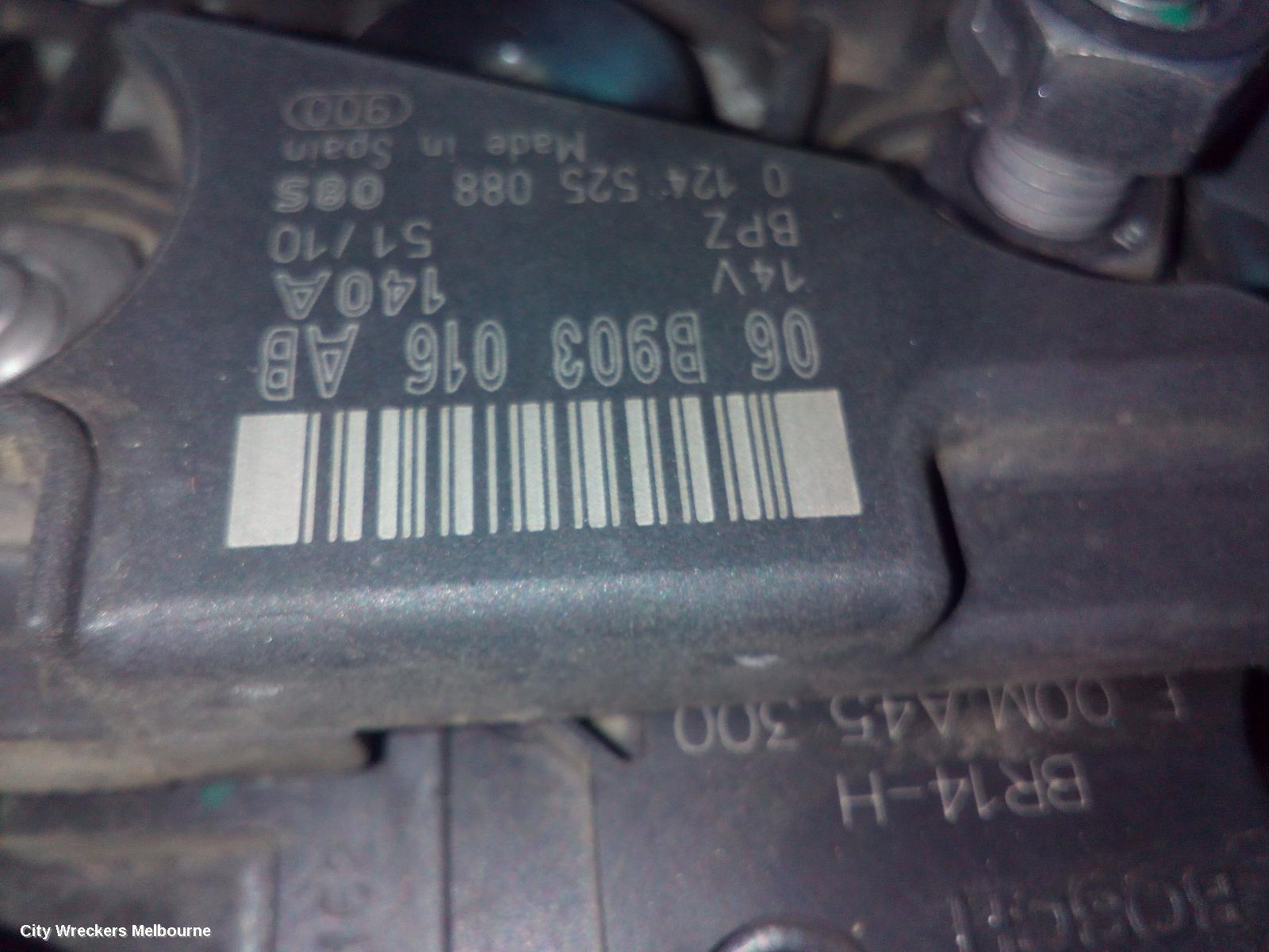 VOLKSWAGEN EOS ALTERNATOR, PETROL, 2.0, BOSCH P/N 06B903016AB, 1F, 08/2008 - 12/2014