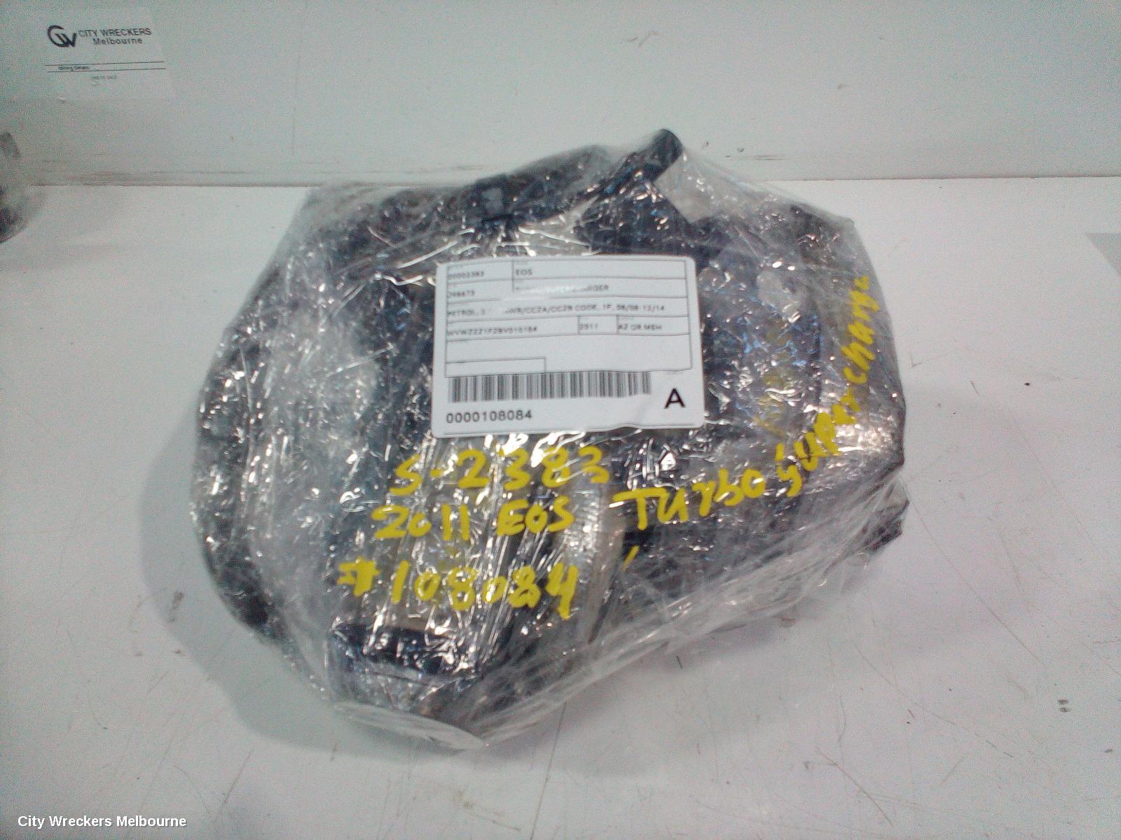 VOLKSWAGEN EOS TURBO SUPERCHARGER, PETROL, 2.0, CAWB/CCZA/CCZB CODE, 1F, 08/2008 - 12/2014