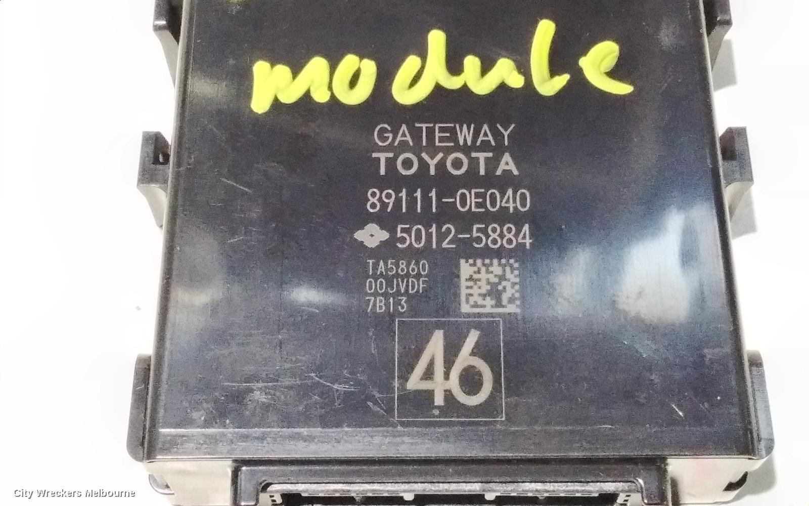 TOYOTA KLUGER, XU50 SERIES, 03/2014 - 02/2021, 89111-OE040 COMPUTER, NETWORK GATEWAY: 108116