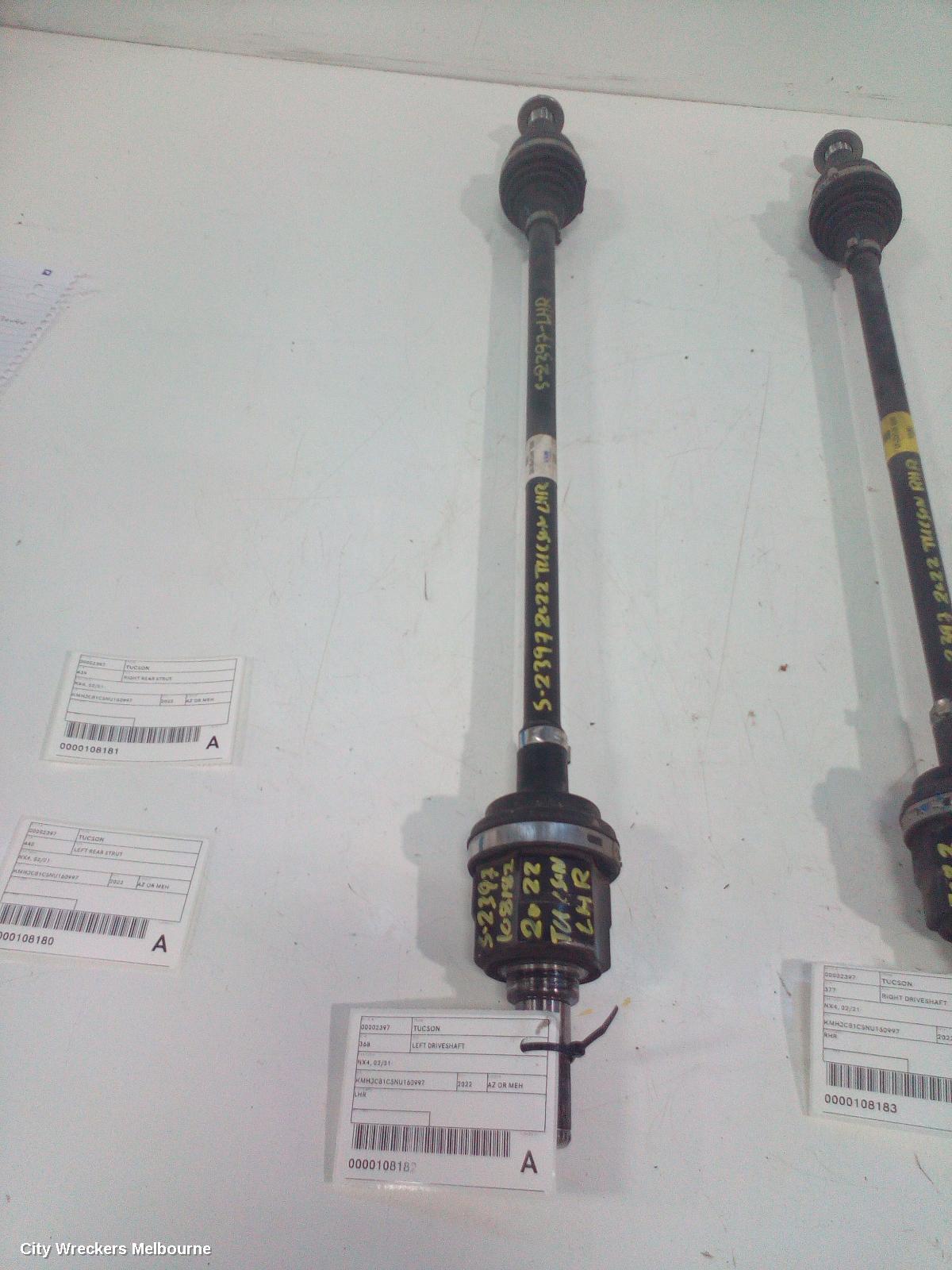HYUNDAI TUCSON LEFT DRIVESHAFT, NX4, REAR, 02/2021 ONWARDS