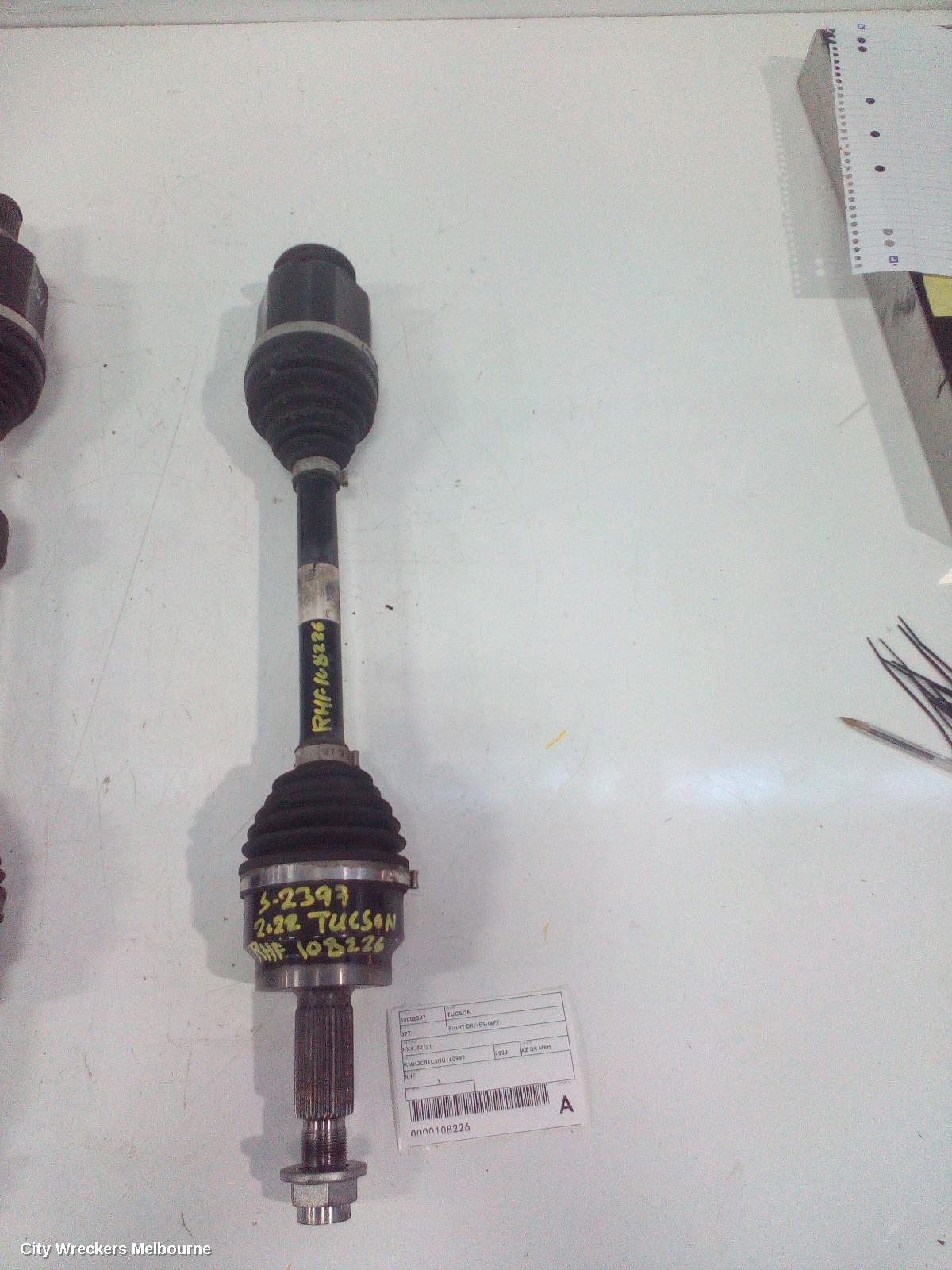 HYUNDAI TUCSON RIGHT DRIVESHAFT, NX4, FRONT, 02/2021 ONWARDS