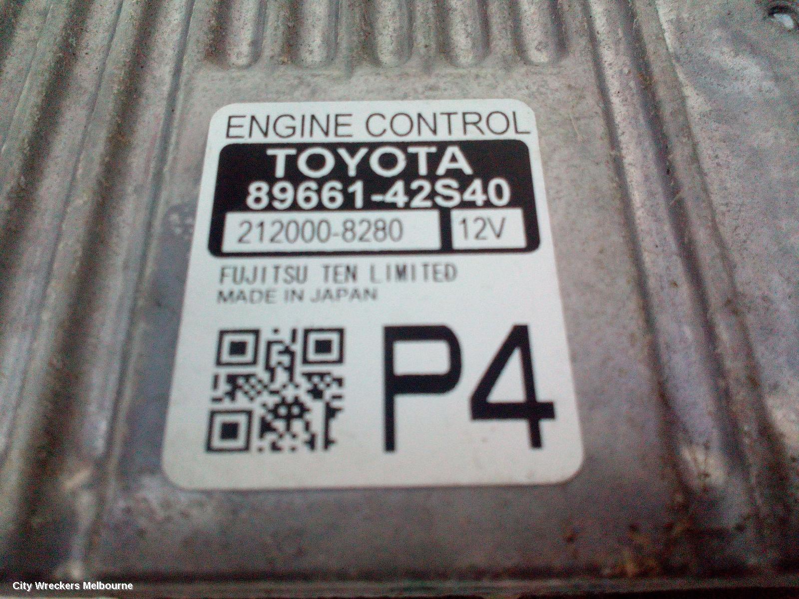 TOYOTA RAV4 ECU, ENGINE ECU, 2.0, 3ZR-FE, PETROL, AUTO T/M, ECU ONLY, ZSA42R, 12/2012 - 11/2018