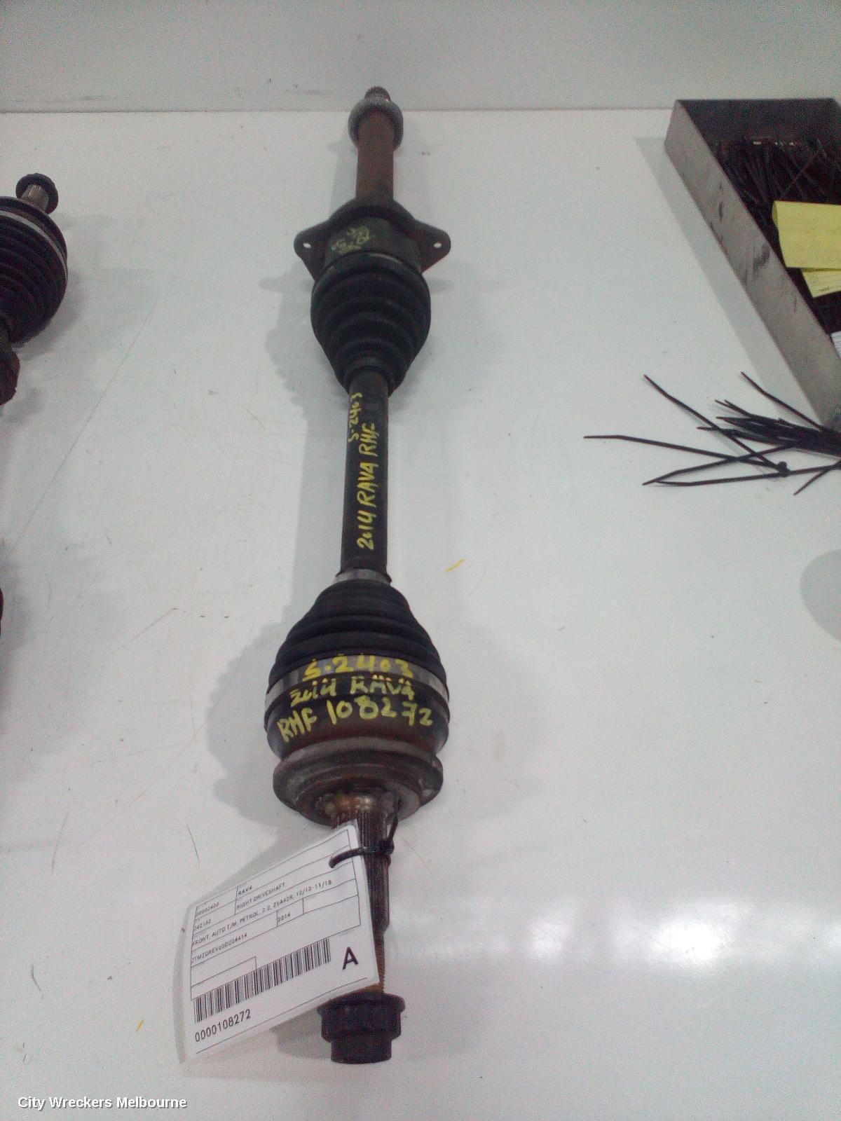 TOYOTA RAV4 RIGHT DRIVESHAFT, FRONT, AUTO T/M, PETROL, 2.0, ZSA42R, 12/2012 - 11/2018