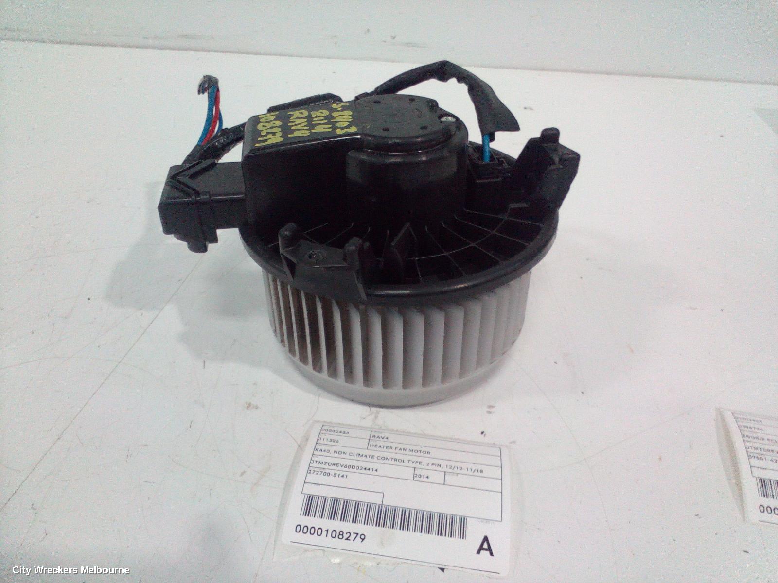 TOYOTA RAV4 HEATER FAN MOTOR, XA40, CLIMATE CONTROL TYPE, 3 PIN, 12/2012 - 12/2018