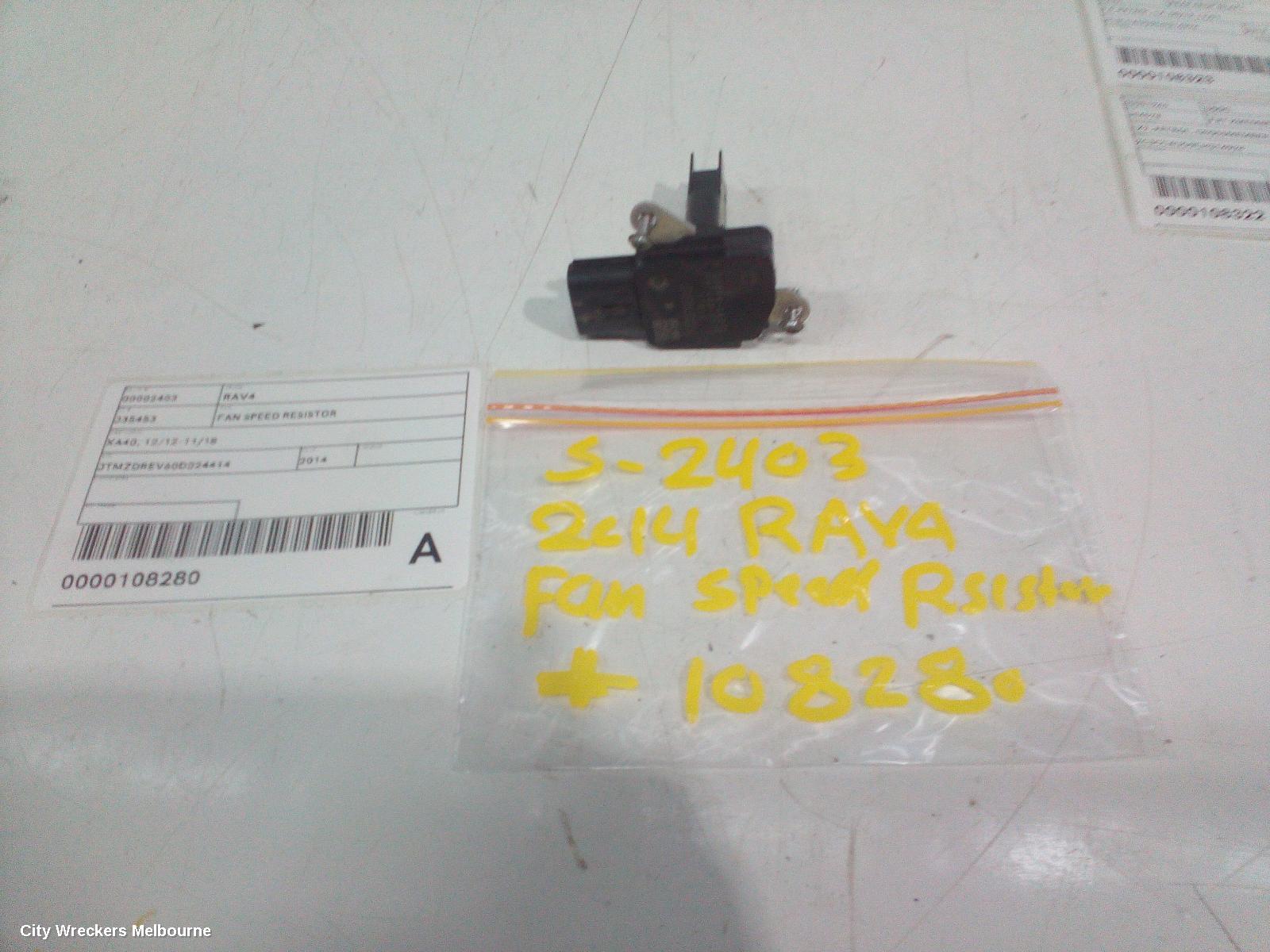 TOYOTA RAV4 FAN SPEED RESISTOR, XA40, 12/2012 - 11/2018
