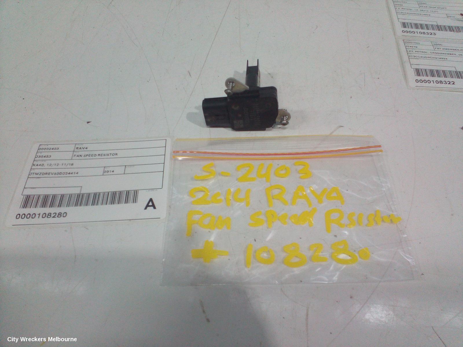 TOYOTA RAV4 FAN SPEED RESISTOR, XA40, 12/2012 - 11/2018