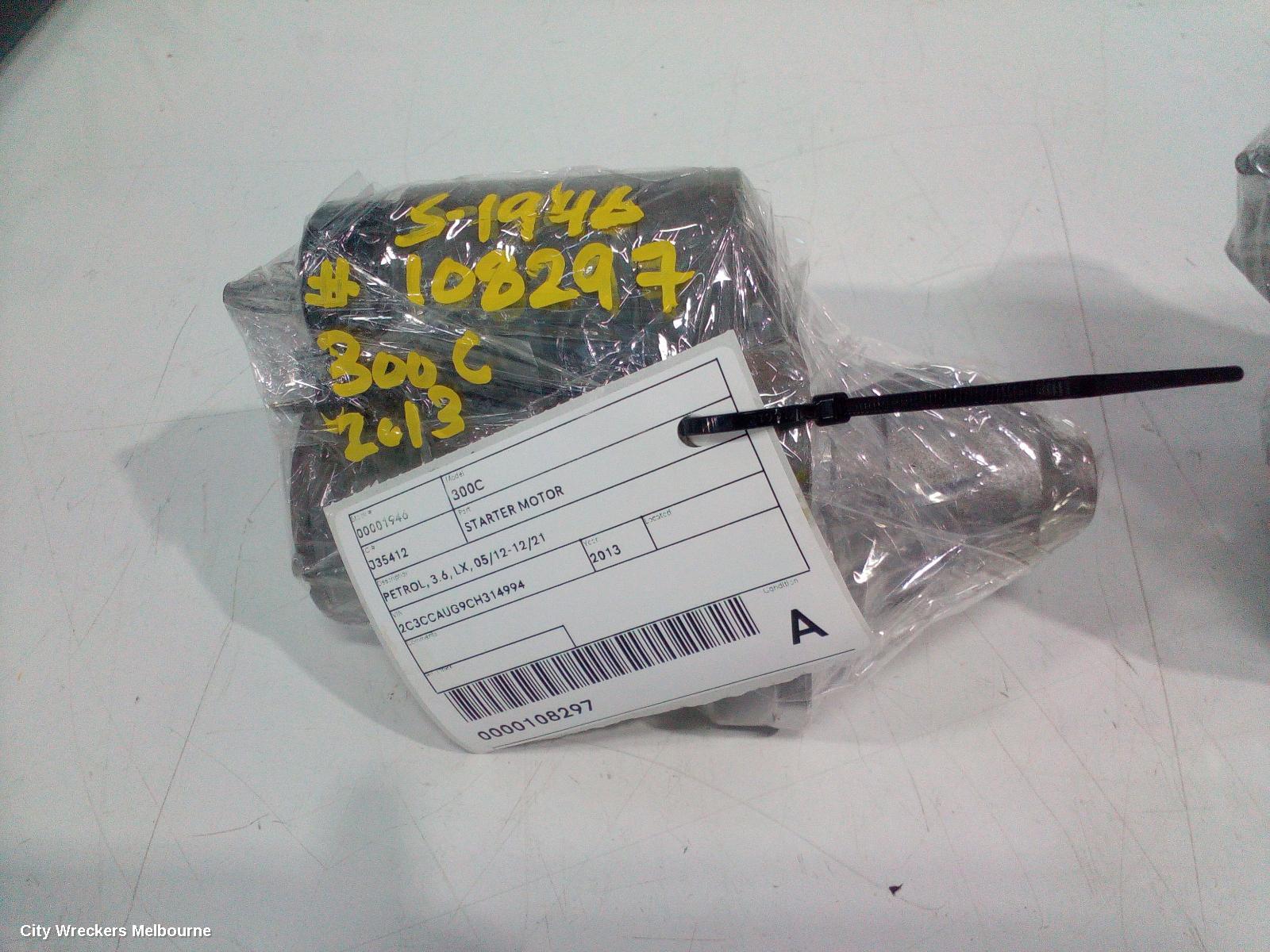 CHRYSLER 300C STARTER, PETROL, 3.6, LX, 05/2012 - 12/2021