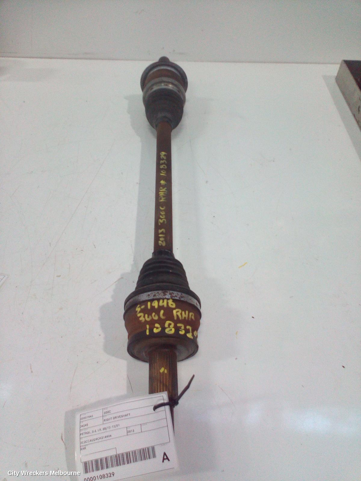 CHRYSLER 300C RIGHT DRIVESHAFT, PETROL, 3.6, LX, 05/2012 - 12/2021