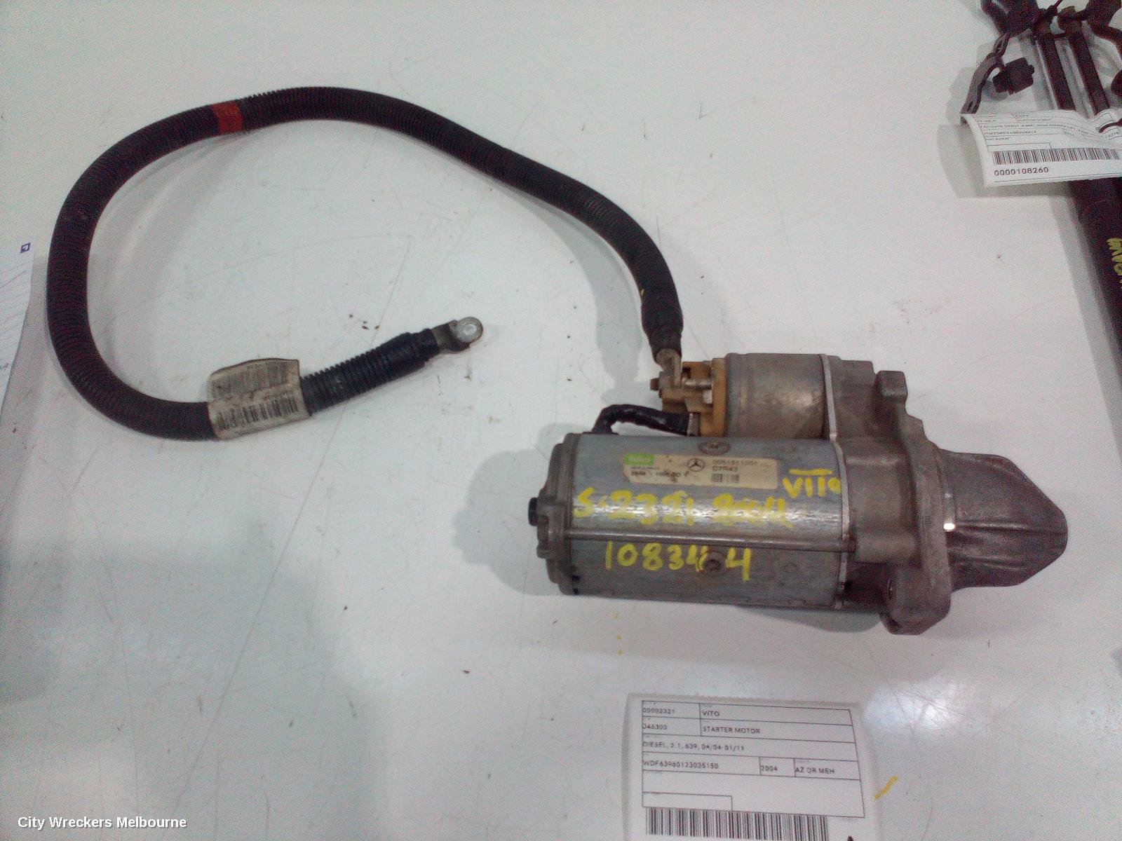 MERCEDES VITO STARTER, DIESEL, 2.1, 639, 04/2004 - 01/2011
