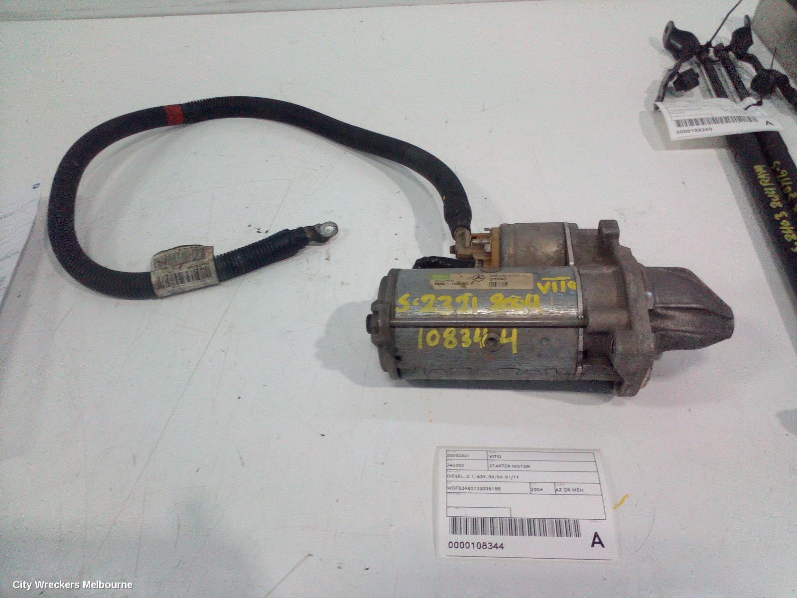 MERCEDES VITO STARTER, DIESEL, 2.1, 639, 04/2004 - 01/2011