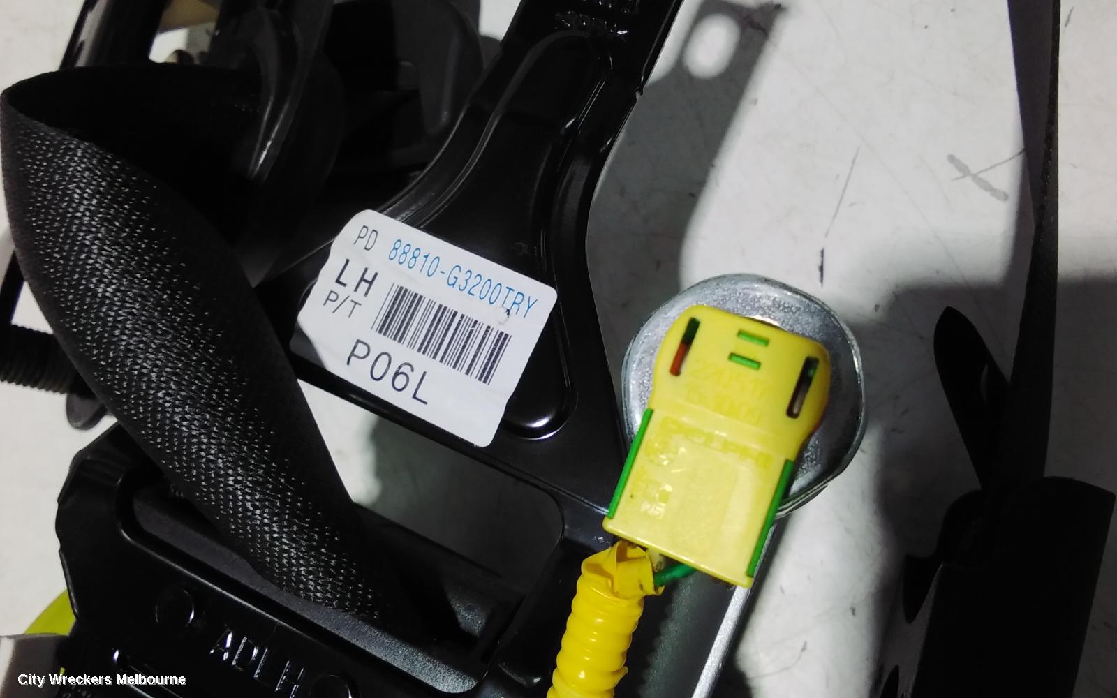 HYUNDAI I30 SEATBELT/STALK, LH FRONT, SEAT BELT ONLY, BLACK, PD, HATCH (S.KOREA VIN KMHH), 03/2017 ONWARDS