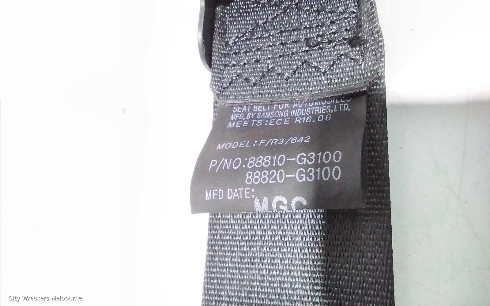 HYUNDAI I30 SEATBELT/STALK, RH FRONT, SEAT BELT ONLY, BLACK, PD, HATCH (S.KOREA VIN KMHH), 03/2017 ONWARDS