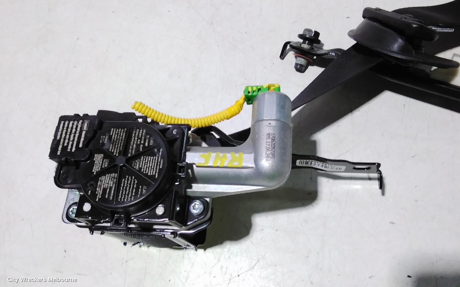HYUNDAI I30 SEATBELT/STALK, RH FRONT, SEAT BELT ONLY, BLACK, PD, HATCH (S.KOREA VIN KMHH), 03/2017 ONWARDS