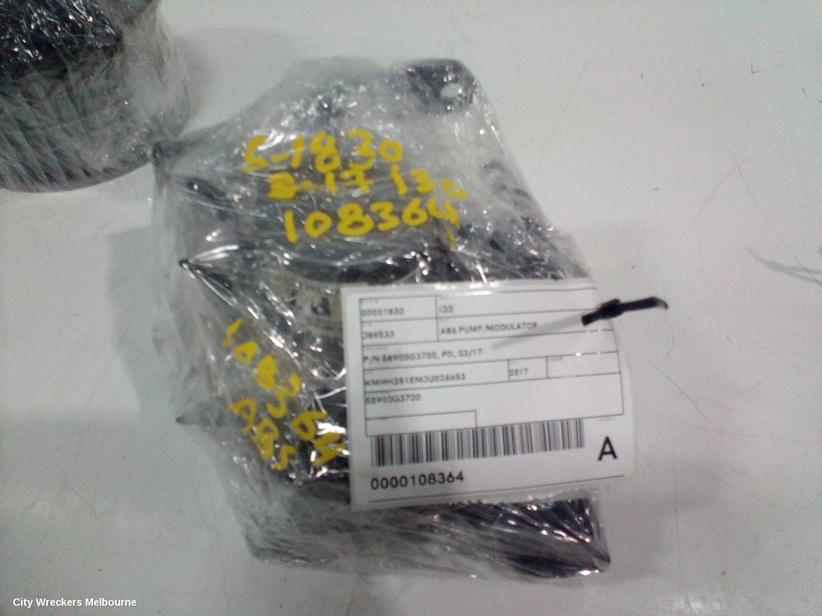 HYUNDAI I30 ABS PUMP/MODULATOR, P/N 58900G3700, PD, 03/2017 ONWARDS