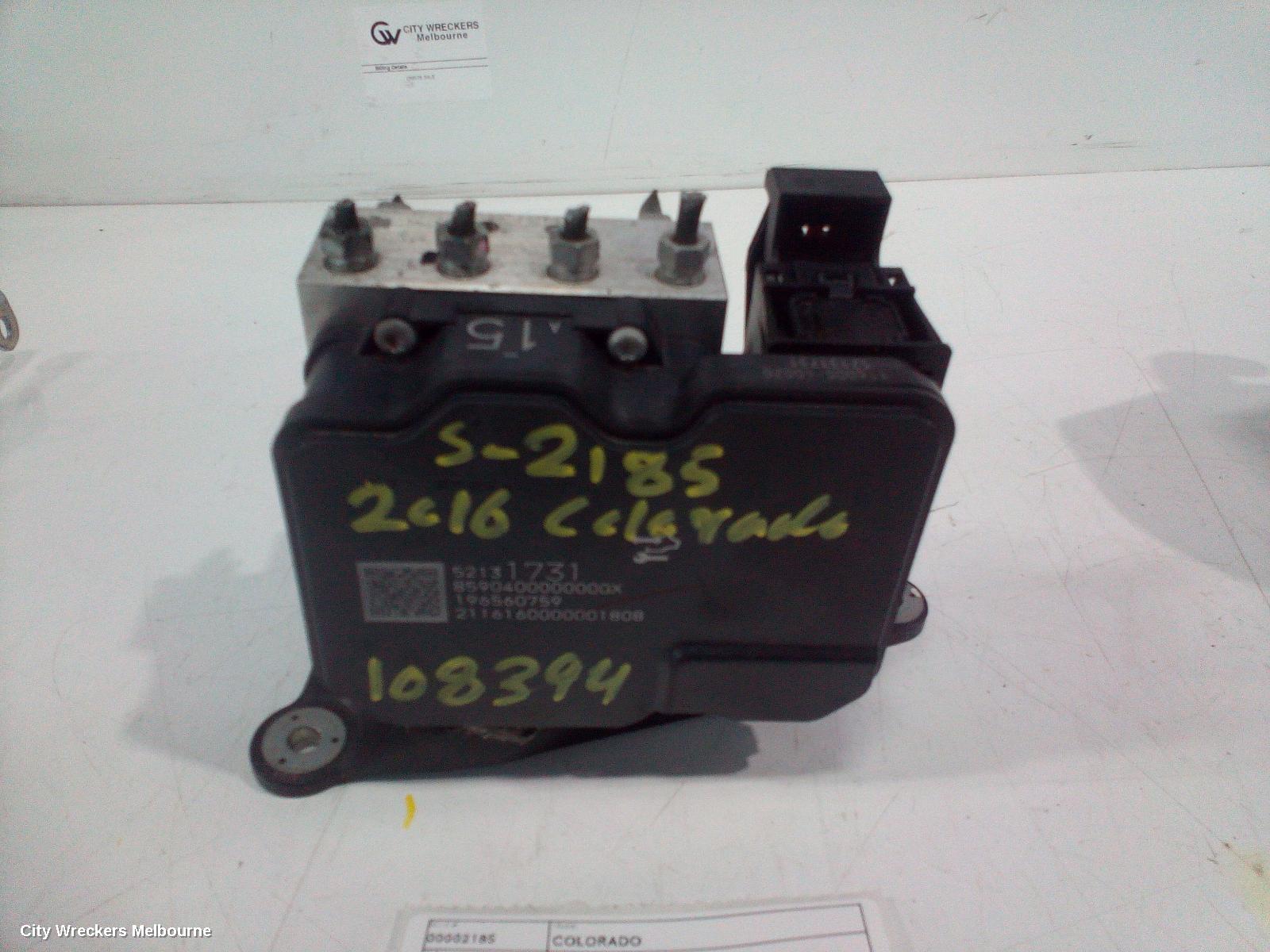 HOLDEN COLORADO ABS PUMP/MODULATOR, RG/RG7, P/N 52131731, 12/2012 - 12/2020