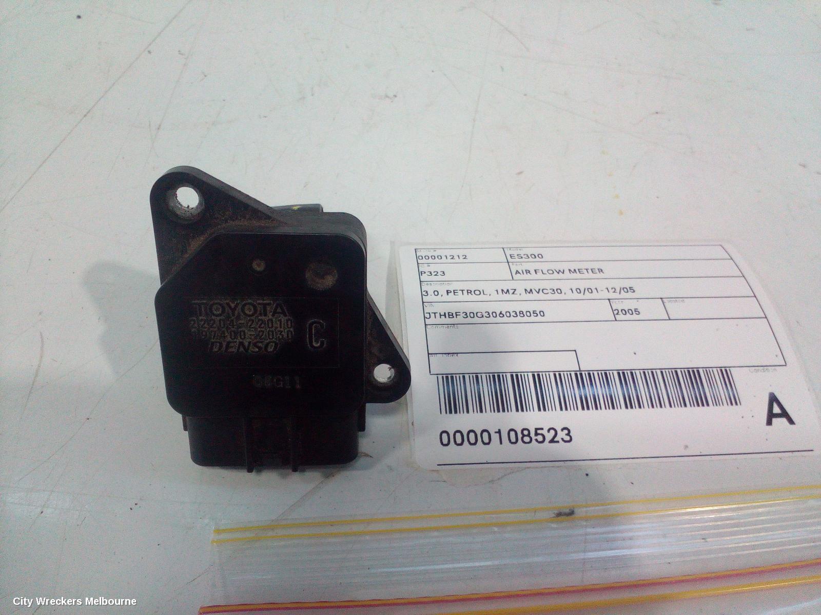 LEXUS ES300 (92-05) AIR FLOW METER, 3.0, PETROL, 1MZ, MVC30, 10/2001 - 12/2005
