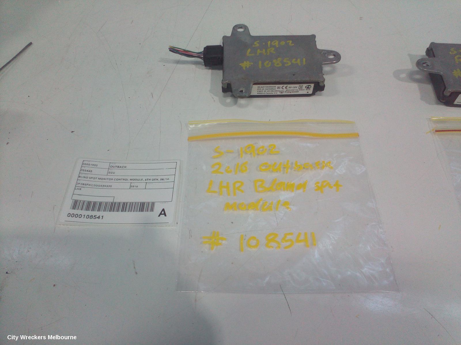 SUBARU OUTBACK, 6TH GEN, 08/2014 - 12/2020, LHR  A2C7464060400  BLIND SPOT SENSOR: 108541