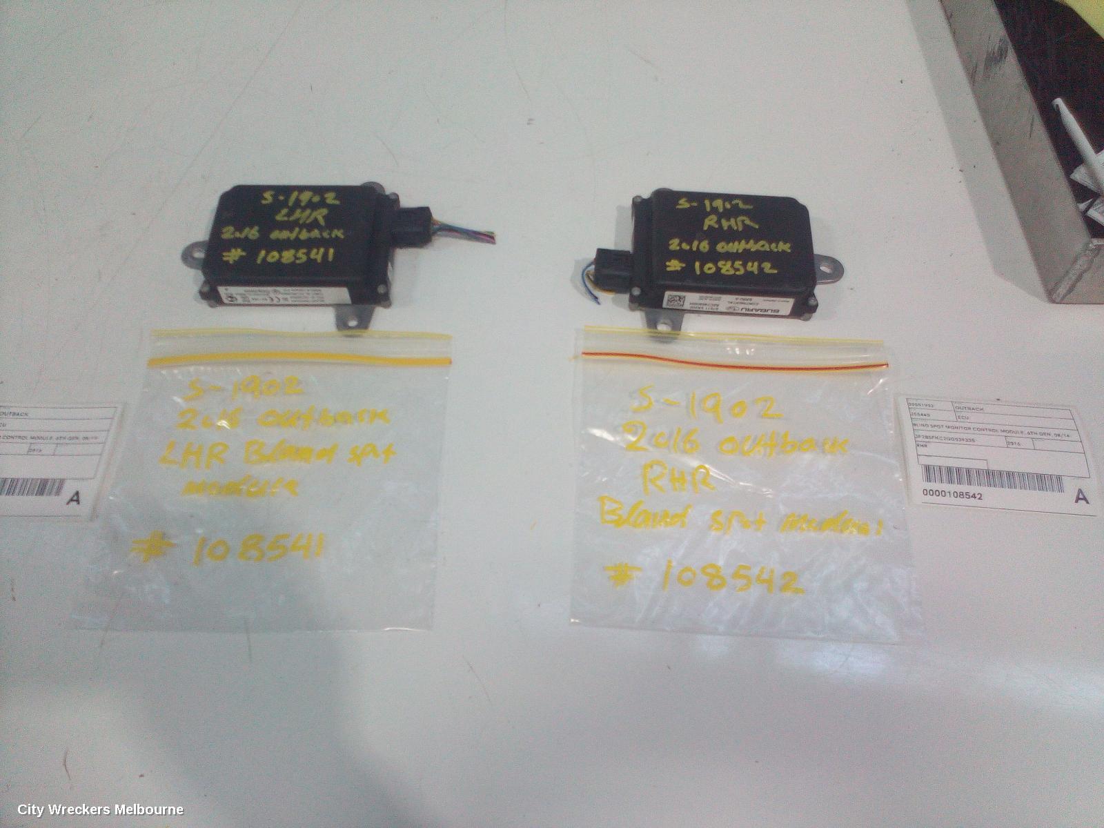 SUBARU OUTBACK, 6TH GEN, 08/2014 - 12/2020, LHR  A2C7464060400  BLIND SPOT SENSOR: 108541