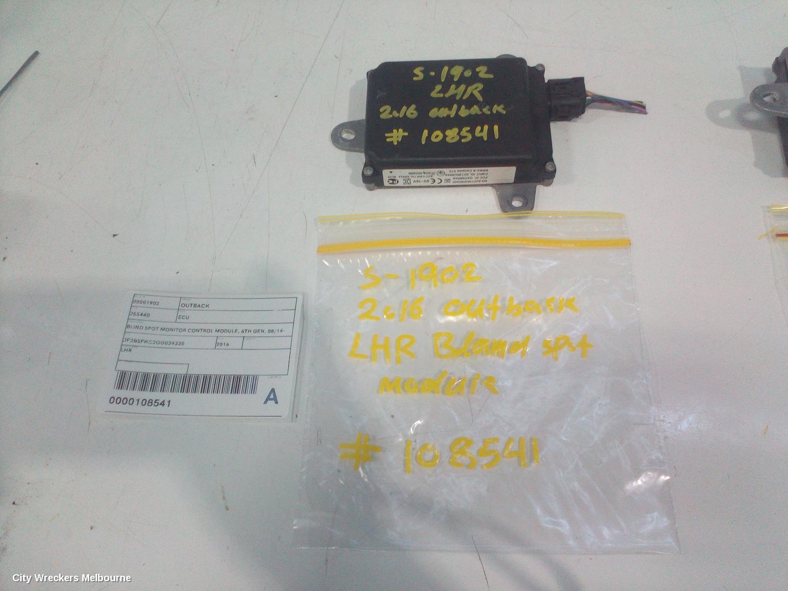 SUBARU OUTBACK, 6TH GEN, 08/2014 - 12/2020, LHR  A2C7464060400  BLIND SPOT SENSOR: 108541