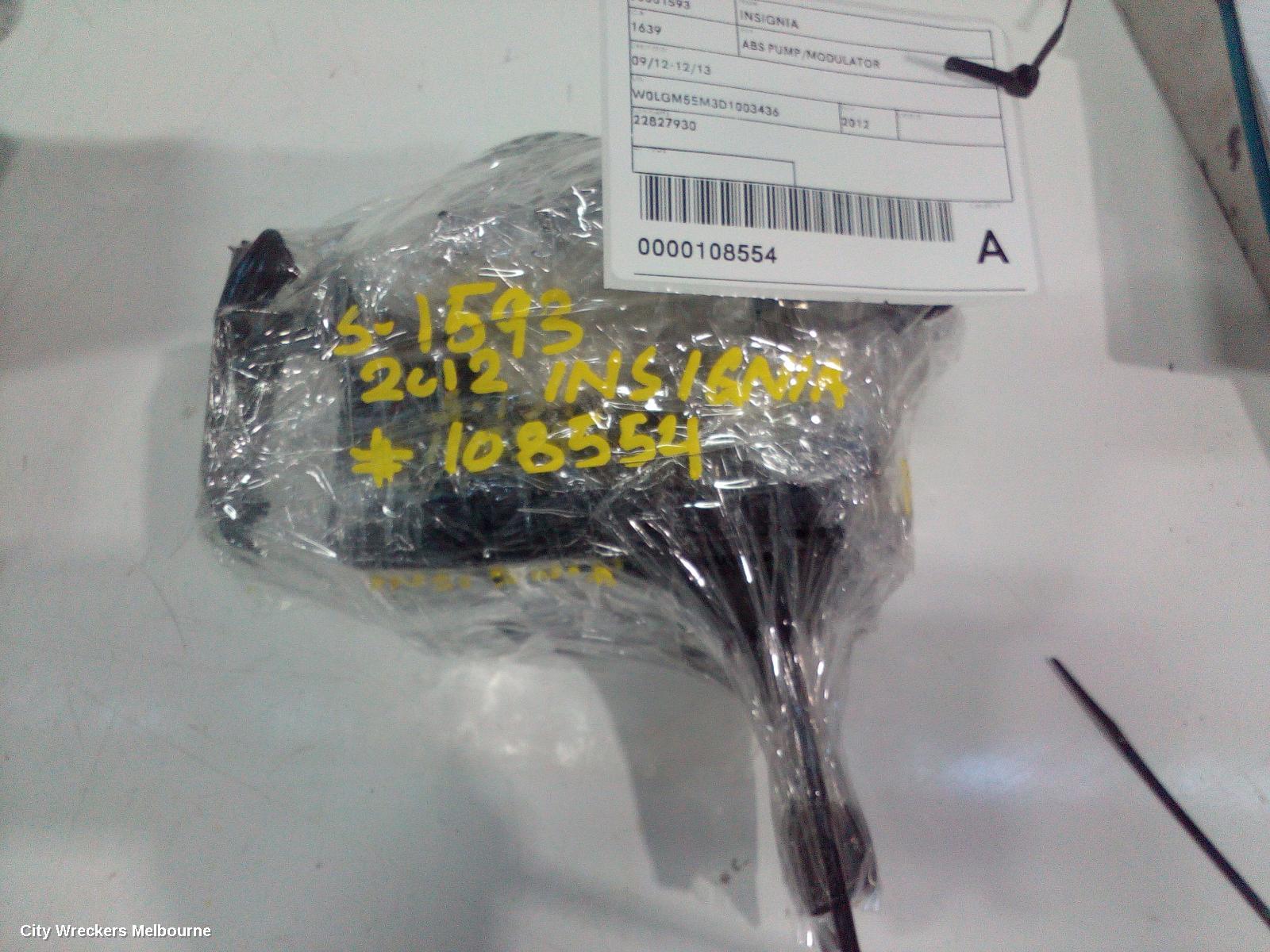 OPEL INSIGNIA ABS PUMP/MODULATOR, 09/2012 - 12/2013