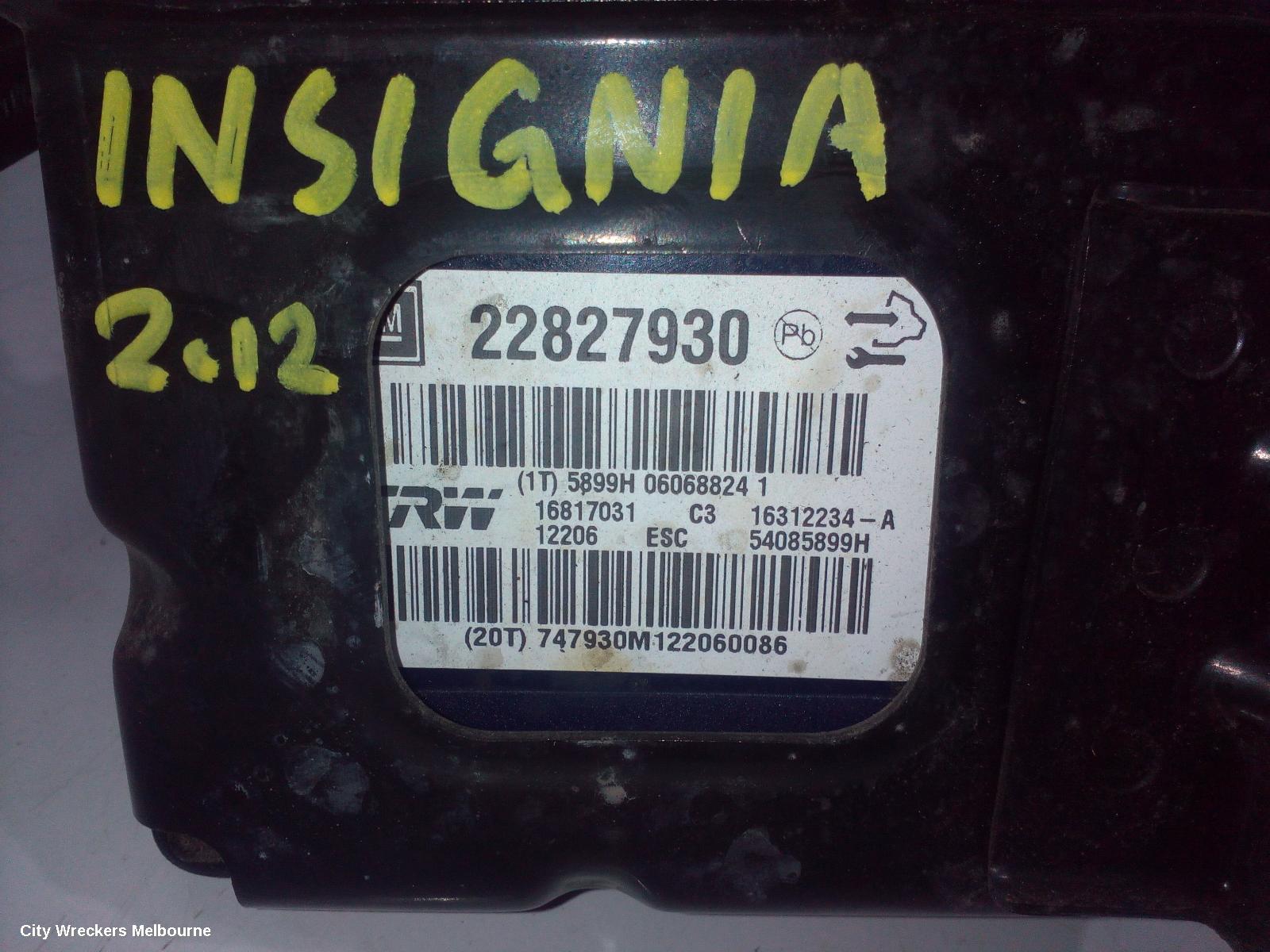 OPEL INSIGNIA ABS PUMP/MODULATOR, 09/2012 - 12/2013
