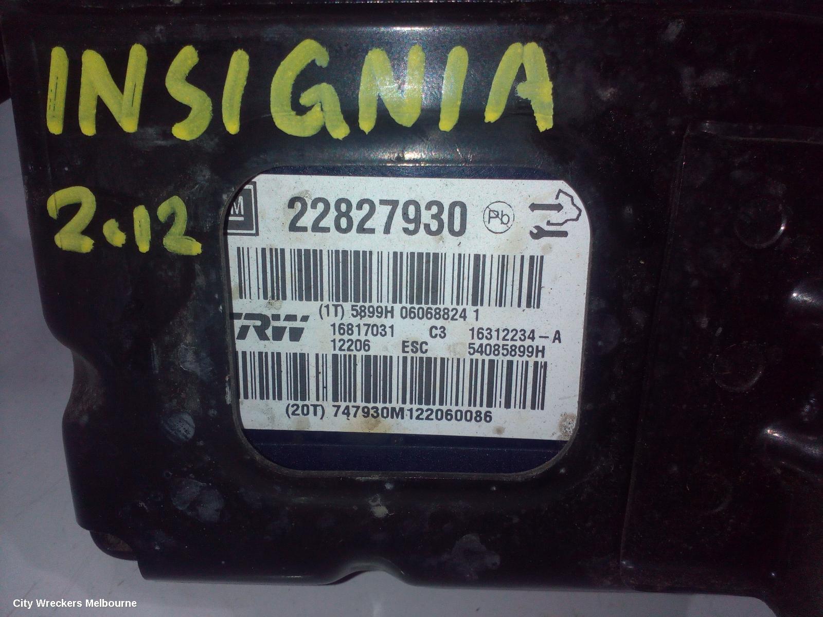 OPEL INSIGNIA ABS PUMP/MODULATOR, 09/2012 - 12/2013