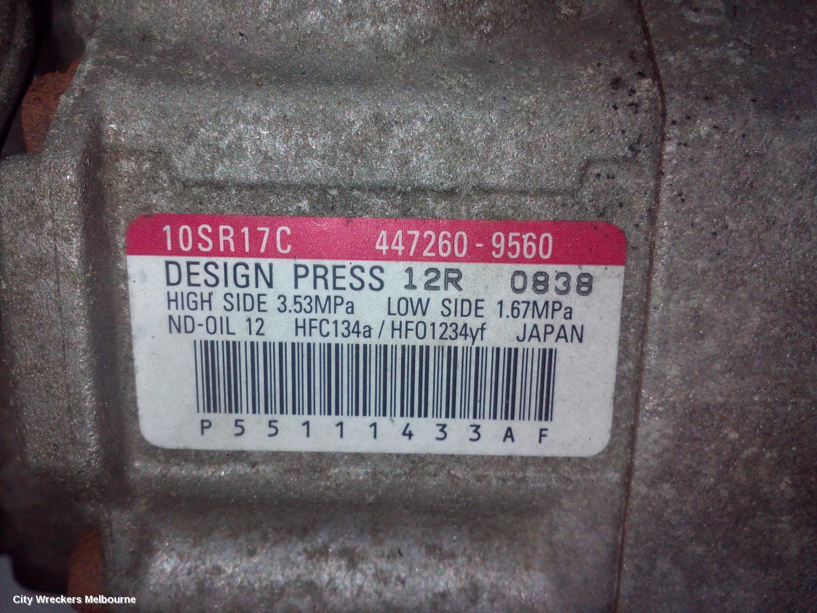 FIAT FREEMONT A/C COMPRESSOR, JF, 2.4, PETROL, 04/2013 - 01/2017