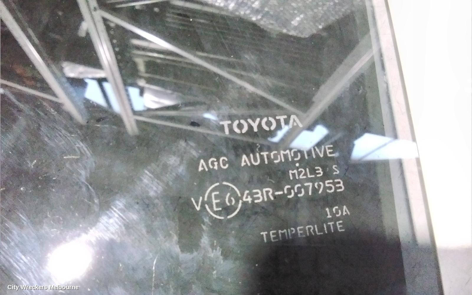 TOYOTA C-HR LEFT REAR DOOR WINDOW, GEN 1, DARK TYPE, 12/2016 ONWARDS